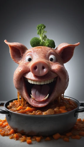 pork in a pot,gammon,pig,head cheese,suckling pig,swine,pork,porker,lardon,ham hock,domestic pig,pancetta,pork pie,ham,pork barbecue,ham salad,mortadella,porchetta,cassoulet,pulled pork,Photography,Artistic Photography,Artistic Photography 11
