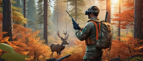 deer hunting,woodsman,hunting scene,forest workers,deer illustration,game illustration,cartoon forest,forest animals,chasseur,rifleman,farmer in the woods,scouts,pine forest,free deer,deer,forest background,spruce forest,forest man,pines,tree stand,Illustration,Realistic Fantasy,Realistic Fantasy 39
