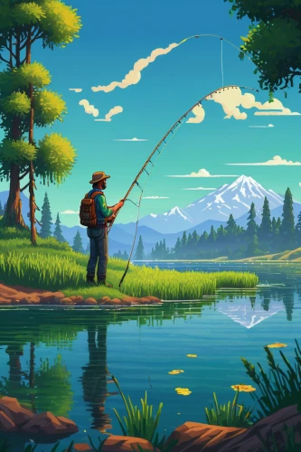 fishing classes,fishing,fly fishing,fisherman,people fishing,fishing float,fishing camping,fishing rod,big-game fishing,casting (fishing),types of fishing,angler,recreational fishing,go fishing,fishing gear,game illustration,fishing equipment,fishing lure,rock fishing,fishermen,Illustration,Retro,Retro 14