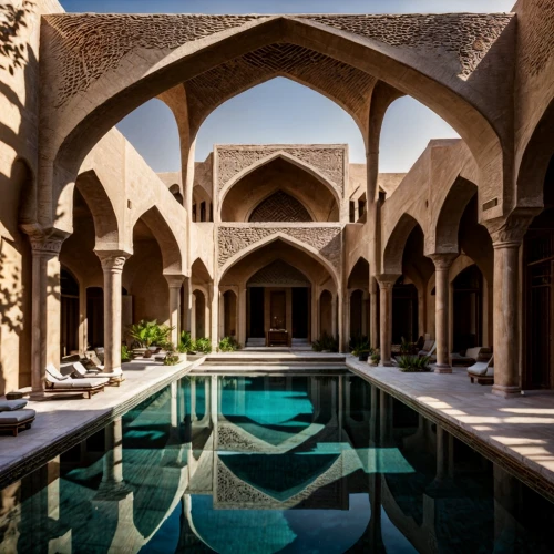 persian architecture,iranian architecture,caravanserai,riad,alhambra,islamic architectural,inside courtyard,courtyard,qasr al watan,morocco,quasr al-kharana,moroccan pattern,marrakesh,caravansary,umayyad palace,qasr al kharrana,islamic pattern,ibn tulun,alcazar,isfahan city