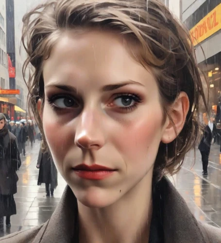 world digital painting,digital painting,photoshop manipulation,digital compositing,street artist,oil painting,woman face,oil painting on canvas,the girl's face,photo manipulation,city ​​portrait,a wax dummy,woman's face,sci fiction illustration,photo painting,pedestrian,a pedestrian,woman thinking,photoshop school,street artists,Digital Art,Poster