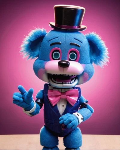 mascot,3d teddy,ringmaster,the mascot,scandia bear,mayor,smurf figure,plush figure,teddy,butler,wind-up toy,stitch,voo doo doll,pubg mascot,doll cat,circus animal,blue tiger,top hat,pugar,suit actor,Illustration,Japanese style,Japanese Style 02