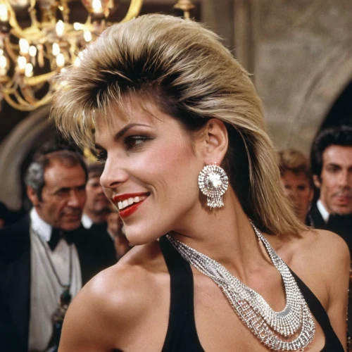 pretty woman,shoulder pads,princess' earring,1980s,earrings,eighties,1980's,80s,gena rolands-hollywood,bouffant,1986,farrah fawcett,earring,the style of the 80-ies,glamorous,pearl necklaces,mullet,miss universe,pearl necklace,retro eighties,Photography,General,Realistic