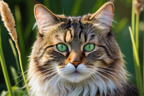 norwegian forest cat,siberian cat,maincoon,american bobtail,british longhair cat,chinese pastoral cat,domestic long-haired cat,feral cat,golden eyes,cattail,breed cat,american curl,tabby cat,cattails,green eyes,cat's eyes,blue eyes cat,cat with blue eyes,kurilian bobtail,cat european,Conceptual Art,Sci-Fi,Sci-Fi 21