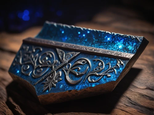 card box,handmade soap,blue mold,art soap,metal embossing,motifs of blue stars,magic grimoire,amulet,rupees,enamelled,embossed rosewood,embossing,lyre box,filigree,cube surface,wooden box,belt buckle,metalsmith,constellation pyxis,fleur de sel,Photography,Documentary Photography,Documentary Photography 34