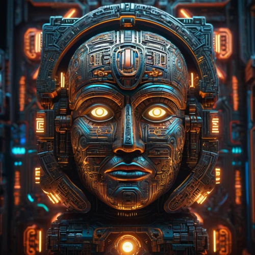 cinema 4d,aztec,horus,totem,tutankhamun,metropolis,hamsa,biomechanical,robot icon,pharaonic,sci fiction illustration,ancient icon,tutankhamen,karnak,droid,computer art,game illustration,cybernetics,somtum,ancient,Photography,General,Sci-Fi