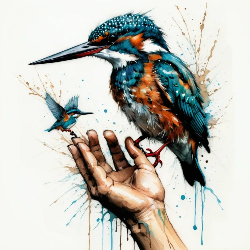 bird painting,kingfisher,ornithology,giant kingfisher,hand painting,bird illustration,teal and orange,birdlife,alcedo atthis,wild birds,colorful birds,wild bird,aves,birds,swallow,nature bird,the birds,feathers bird,birds love,bird drawing,Illustration,Paper based,Paper Based 13