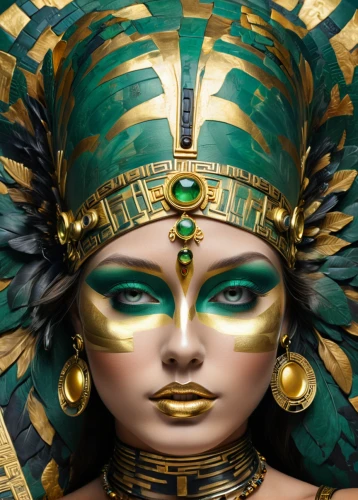 cleopatra,ancient egyptian girl,pharaonic,ancient egyptian,king tut,ancient egypt,tutankhamen,egyptian,golden mask,headdress,tutankhamun,pharaohs,horus,pharaoh,gold mask,priestess,fantasy art,warrior woman,gold jewelry,maat mons,Art,Classical Oil Painting,Classical Oil Painting 02