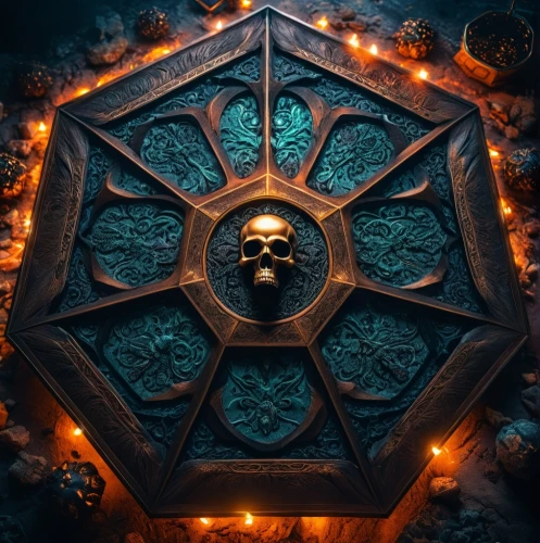 day of the dead icons,day of the dead frame,steam icon,metatron's cube,mandala framework,sacred geometry,kaleidoscope art,mandala,hex,hall of the fallen,dodecahedron,cog,portal,yantra,zodiac,hexagon,skull statue,fire mandala,ancient icon,day of the dead,Photography,General,Fantasy