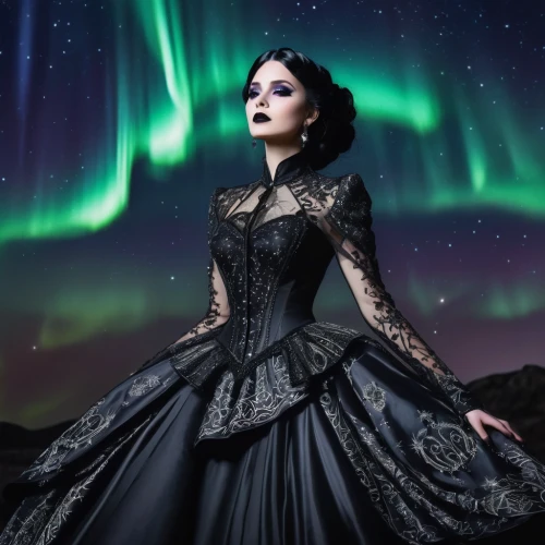 gothic fashion,gothic dress,gothic woman,queen of the night,gothic style,goth woman,gothic portrait,aurora-falter,dark gothic mood,gothic,aurora,celtic queen,dark angel,lady of the night,green aurora,goth like,goth festival,the enchantress,victorian lady,goth,Photography,Fashion Photography,Fashion Photography 03