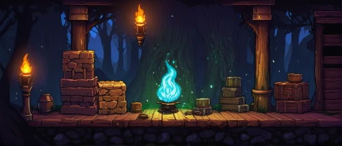 fireplace,fireplaces,campfire,the eternal flame,fire place,game illustration,collected game assets,torchlight,wooden mockup,fireside,hearth,wishing well,burning candle,cauldron,campfires,fairy chimney,dungeon,dungeons,witch's house,druid grove,Illustration,Retro,Retro 03