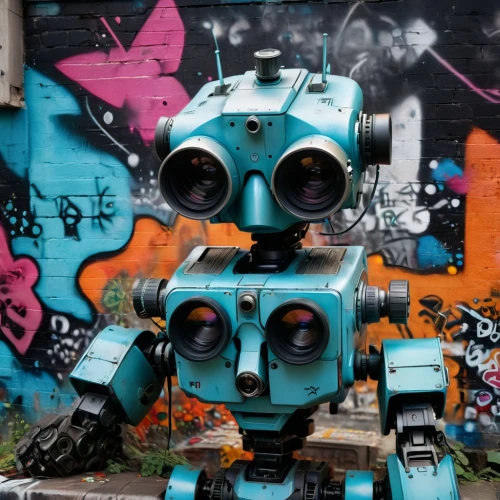 robotic,social bot,industrial robot,robot eye,robot,chat bot,robots,chatbot,robotics,cybernetics,military robot,shoreditch,mech,bot,robot icon,theodolite,mecha,streetart,graffiti art,urban art,Photography,General,Fantasy