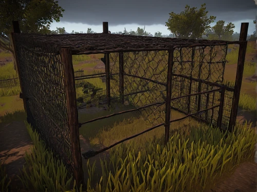 vegetable crate,tomato crate,farm gate,fence gate,trellis,chicken coop,chicken coop door,prison fence,unfenced,metal gate,metal rust,bird cage,animal containment facility,a chicken coop,lattice window,will free enclosure,iron gate,dog house frame,chain-link fencing,pasture fence,Illustration,Paper based,Paper Based 16