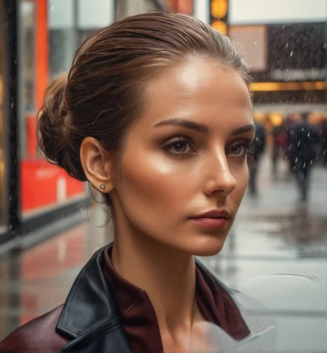 in the rain,management of hair loss,women's cosmetics,portrait photographers,artificial hair integrations,woman portrait,female model,portrait photography,woman face,chignon,walking in the rain,the girl at the station,city ​​portrait,red rose in rain,updo,woman's face,rain bar,cg,retouching,woman thinking,Photography,Documentary Photography,Documentary Photography 38