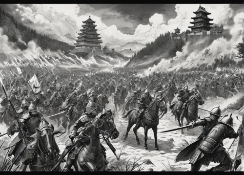 historical battle,yi sun sin,shield infantry,hwachae,the storm of the invasion,shuanghuan noble,warrior east,korean history,hunting scene,great wall wingle,borodundur,battle,the war,great wall,xi'an,skirmish,game illustration,xing yi quan,bianzhong,invasion,Illustration,Paper based,Paper Based 30