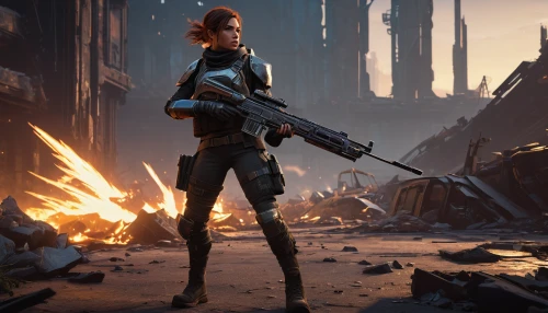 girl with gun,girl with a gun,darth talon,woman holding gun,game art,transistor,cg artwork,fallout4,widow,concept art,shooter game,massively multiplayer online role-playing game,valerian,sci fi,infiltrator,mercenary,rifle,huntress,post apocalyptic,nora,Conceptual Art,Daily,Daily 08