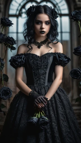 gothic fashion,gothic woman,gothic portrait,gothic dress,dark gothic mood,goth woman,gothic style,black rose,gothic,black and dandelion,victorian lady,widow flower,the enchantress,crow queen,rosa 'the fairy,victorian style,goth like,dead bride,rosebushes,dark angel,Photography,General,Fantasy