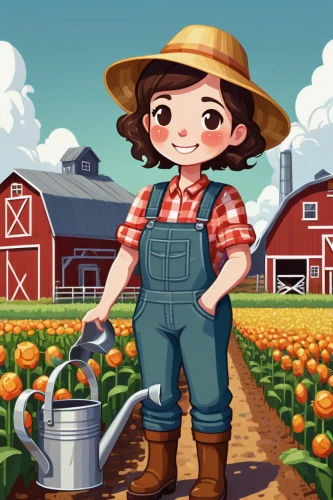 farm girl,farmer,farmworker,farm background,agriculture,farming,aggriculture,agricultural,stock farming,farmers,agroculture,farm workers,countrygirl,organic farm,farm set,agricultural use,picking vegetables in early spring,farms,farm,girl in overalls,Illustration,Japanese style,Japanese Style 16