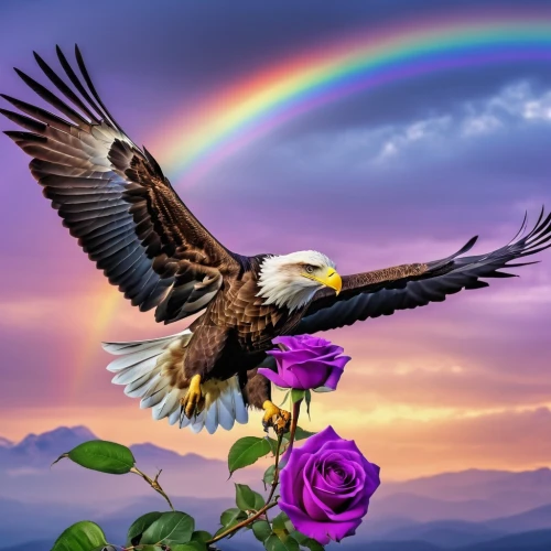 rainbow rose,rainbow background,colorful birds,beautiful bird,beautiful macaw,american bald eagle,african eagle,african fishing eagle,bald eagle,eagle,splendid colors,colorful background,of prey eagle,majestic nature,freedom from the heart,rainbow colors,eagles,dove of peace,bird of paradise,bird in the sky,Photography,General,Realistic