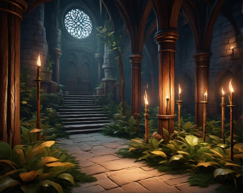 dandelion hall,hall of the fallen,elven forest,sanctuary,games of light,collected game assets,undergrowth,the threshold of the house,threshold,visual effect lighting,ambient lights,chamber,flora abstract scrolls,the mystical path,illumination,crown render,labyrinth,druid grove,apothecary,hours of light,Art,Artistic Painting,Artistic Painting 39