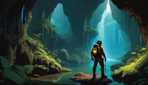 cave tour,blue cave,canyoning,the blue caves,cave,blue caves,chasm,exploration,cenote,caving,pit cave,karst landscape,karst,karst area,sea caves,cave on the water,explore,sea cave,world digital painting,canyon,Conceptual Art,Sci-Fi,Sci-Fi 23