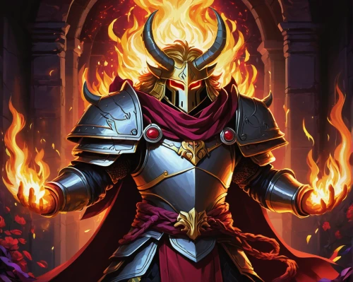 fire background,iron mask hero,paladin,magistrate,fire master,torchlight,paysandisia archon,burning torch,flickering flame,pillar of fire,emperor,dodge warlock,flame spirit,dane axe,flame of fire,fire siren,high priest,fire devil,inferno,fire angel,Conceptual Art,Fantasy,Fantasy 30