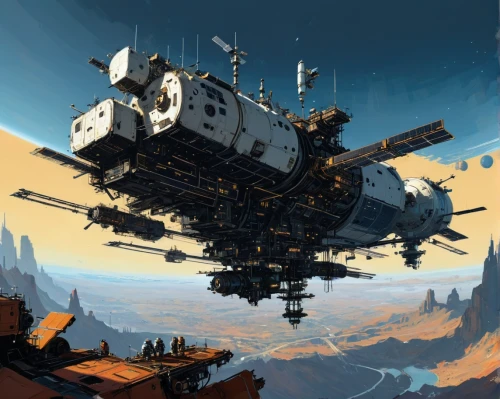 airships,dreadnought,airship,air ship,carrack,sci fiction illustration,space ships,tank ship,lunar prospector,dock landing ship,space station,flying machine,scifi,sky space concept,sci fi,container freighter,factory ship,sci-fi,sci - fi,spacecraft,Conceptual Art,Sci-Fi,Sci-Fi 01