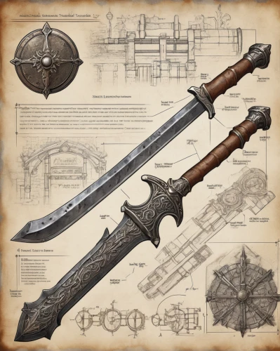 scabbard,tower flintlock,king sword,ranged weapon,quarterstaff,hunting knife,bowie knife,longbow,swords,sword,massively multiplayer online role-playing game,tomahawk,dagger,serrated blade,thermal lance,dane axe,weapons,excalibur,staves,stonemason's hammer,Unique,Design,Blueprint