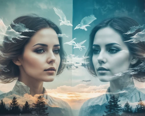 photo manipulation,image manipulation,photoshop manipulation,photomanipulation,parallel worlds,fantasy portrait,digital compositing,mystical portrait of a girl,duality,mirror image,double exposure,retouching,retouch,photomontage,multiple exposure,four seasons,conceptual photography,4 seasons,photoshop creativity,dualism,Photography,Artistic Photography,Artistic Photography 07