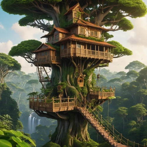 tree house,tree house hotel,treehouse,tree top,tree tops,bird kingdom,madagascar,treetop,dragon tree,the japanese tree,bonsai,stilt house,house in the forest,tree top path,treetops,asian architecture,animal tower,bird tower,tropical tree,tropical house,Photography,General,Realistic