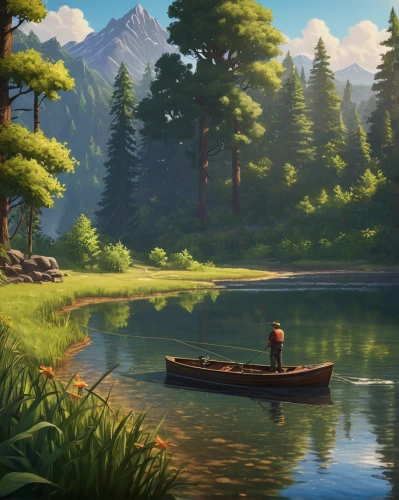 canoeing,boat landscape,fishing float,landscape background,salt meadow landscape,canoe,lakeside,mountainlake,wooden boat,mountain lake,beautiful lake,canoes,fishing,fisherman,dugout canoe,river pines,idyllic,alpine lake,rowboat,forest landscape,Photography,General,Natural