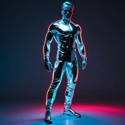 neon body painting,3d man,3d figure,biomechanically,electro,articulated manikin,visual effect lighting,a wax dummy,humanoid,high-visibility clothing,3d model,cyborg,actionfigure,steel man,uv,futuristic,male model,standing man,dr. manhattan,human body,Photography,Artistic Photography,Artistic Photography 10