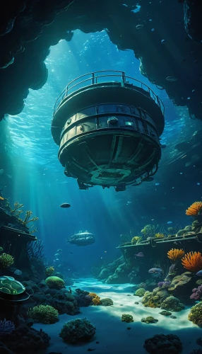 underwater landscape,underwater playground,undersea,ocean underwater,underwater oasis,underwater background,ocean floor,under sea,underwater world,marine tank,deep sea,artificial island,submersible,seabed,under the sea,the bottom of the sea,sea life underwater,deep sea nautilus,submerged,aquarium,Art,Artistic Painting,Artistic Painting 37