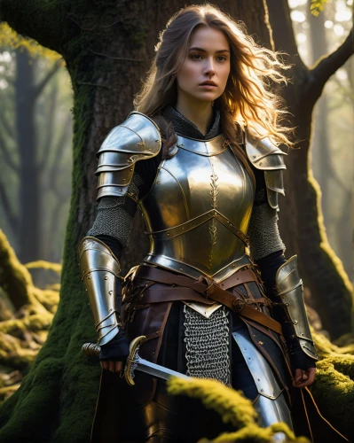 female warrior,joan of arc,warrior woman,heroic fantasy,strong woman,digital compositing,fantasy woman,swordswoman,strong women,norse,celtic queen,paladin,knight armor,female hollywood actress,fantasy warrior,breastplate,woman strong,armour,armor,the enchantress,Photography,Documentary Photography,Documentary Photography 14