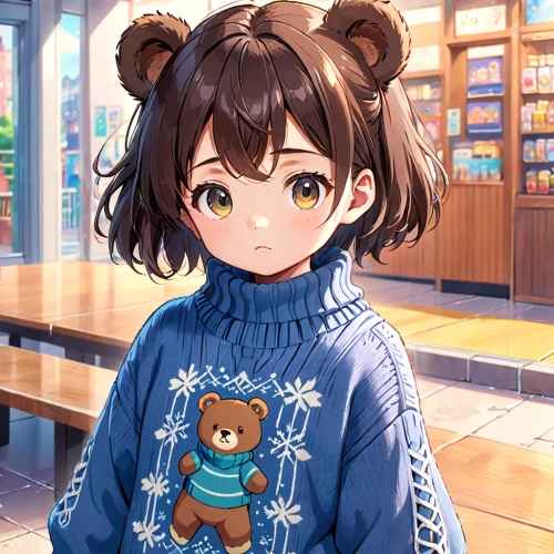 cute bear,christmas sweater,honmei choco,winter clothes,winter clothing,sweater,winter background,miku maekawa,cocoa,christmas knit,parka,winter dress,bear cub,euphonium,bear,alpaca,bear teddy,warm and cozy,anime japanese clothing,reindeer polar,Anime,Anime,Realistic