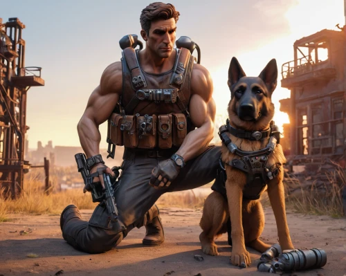 mad max,fallout4,mercenary,gundogmus,german shepards,schutzhund,companion dog,game art,malinois,shepherd dog,shepherd romance,police dog,dobermann,dobermannt,bodie,bohemian shepherd,shepherd,jackal,working dog,fallout,Unique,3D,Clay