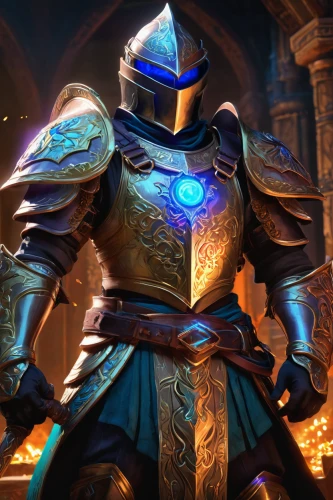 knight armor,iron mask hero,paladin,castleguard,massively multiplayer online role-playing game,centurion,paysandisia archon,crusader,knight festival,armored,scales of justice,dark blue and gold,magistrate,dodge warlock,knight,cent,armor,bronze horseman,garuda,wall,Illustration,Abstract Fantasy,Abstract Fantasy 13