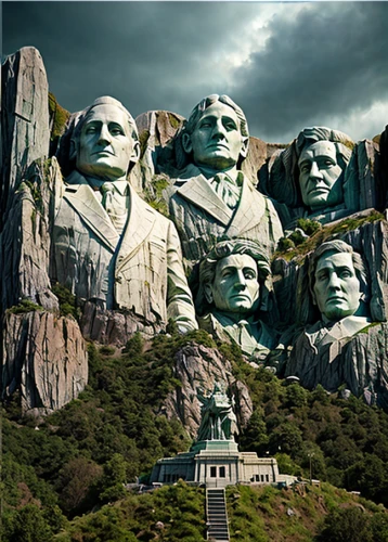 usa landmarks,monuments,monumental,jefferson monument,liberty enlightening the world,monument protection,liberty statue,national monument,founding,old man of the mountain,lincoln monument,photoshop manipulation,mount,photo manipulation,jefferson,lincoln memorial,wonders of the world,the sphinx,tourist attraction,statue of freedom