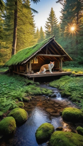 house in the forest,wood doghouse,log home,the cabin in the mountains,log cabin,small cabin,bavarian mountain hound,berchtesgaden national park,summer cottage,carpathians,dog house,home landscape,bavarian forest,idyllic,tyrolean hound,germany forest,fishing tent,house in mountains,covered bridge,log bridge