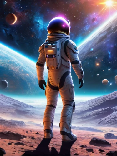 spacesuit,astronaut,space suit,space walk,astronautics,space art,space-suit,astronaut suit,spacewalks,astronauts,earth rise,spacewalk,robot in space,spaceman,space,space voyage,astronaut helmet,mission to mars,space travel,cosmonautics day,Illustration,Realistic Fantasy,Realistic Fantasy 01