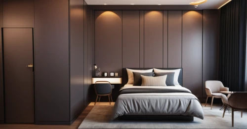 room divider,modern room,dark cabinetry,sleeping room,guest room,contemporary decor,modern decor,bedroom,interior modern design,guestroom,danish room,search interior solutions,boutique hotel,interior decoration,dark cabinets,interior design,great room,hinged doors,wall plaster,rooms,Photography,General,Natural