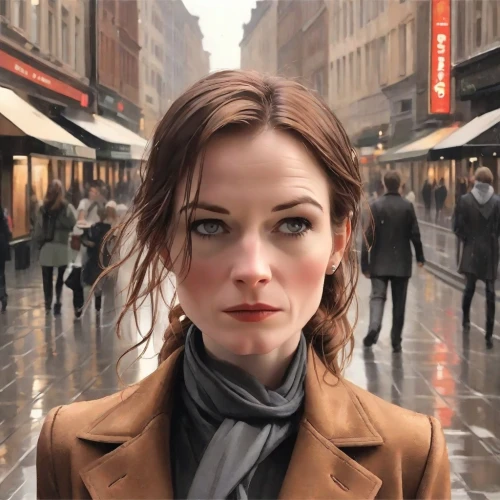 city ​​portrait,world digital painting,pedestrian,woman walking,the girl's face,a pedestrian,photoshop manipulation,digital compositing,young woman,portrait background,the girl at the station,woman portrait,on the street,portrait of a girl,woman face,oil painting on canvas,romantic portrait,daisy jazz isobel ridley,portrait photographers,digital painting,Digital Art,Comic