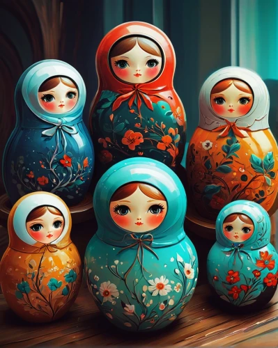 russian dolls,matryoshka doll,nesting dolls,matrioshka,matryoshka,russian doll,babushka doll,nesting doll,babushka,russian folk style,kokeshi,doll figures,kokeshi doll,porcelain dolls,morocco lanterns,figurines,marzipan figures,clay figures,soapberry family,perfume bottles,Conceptual Art,Fantasy,Fantasy 21
