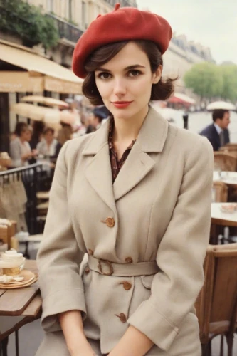 parisian coffee,beret,vintage girl,vintage fashion,vintage woman,paris cafe,vintage women,cigarette girl,stewardess,paris,french coffee,retro woman,daisy jazz isobel ridley,retro women,orsay,woman at cafe,gena rolands-hollywood,jean simmons-hollywood,french valentine,retro girl,Photography,Analog