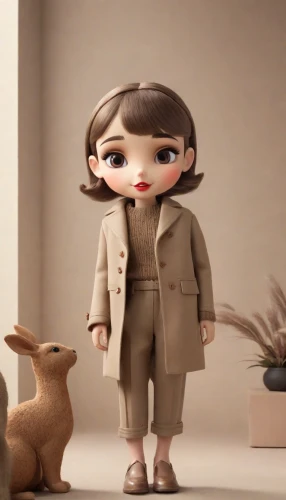 clay animation,clay doll,designer dolls,fashion dolls,agnes,clay figures,kewpie dolls,overcoat,fashion doll,figurines,russo-european laika,character animation,animal figure,3d figure,long coat,anthropomorphized animals,animal film,laika,doll figure,doll figures,Photography,Cinematic