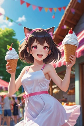 miku maekawa,kawaii ice cream,ice cream stand,cat's cafe,coffee background,cat coffee,low poly coffee,soft serve ice creams,acai,tea party cat,cat drinking tea,holding cup,cocoa,honmei choco,mikuru asahina,nyan,ice cream,icecream,milk shake,summer background