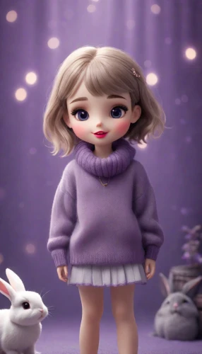 clay animation,pale purple,fashion doll,fashion dolls,agnes,light purple,cute cartoon character,clay doll,lavender,lilac,female doll,artist doll,designer dolls,handmade doll,doll figure,white purple,la violetta,purple-white,violet,precious lilac,Photography,Cinematic