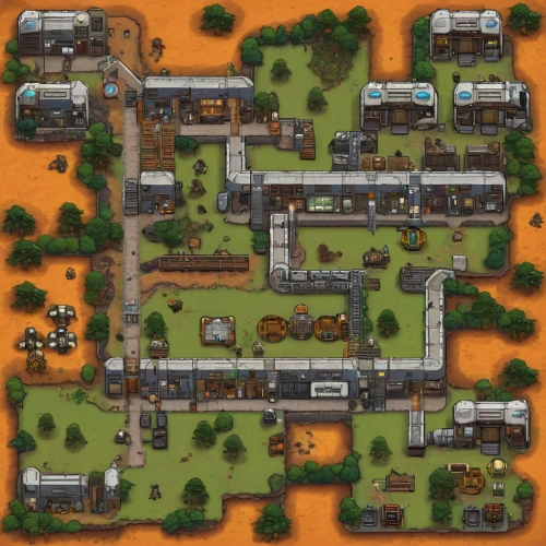 barracks,mining facility,human settlement,resort town,industrial area,escher village,military training area,settlement,knight village,retirement home,campground,refinery,bogart village,prison,fallout shelter,villages,mountain settlement,animal containment facility,industrial plant,aurora village,Conceptual Art,Graffiti Art,Graffiti Art 11