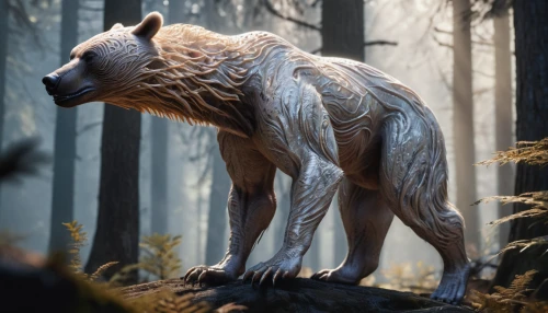 nordic bear,uintatherium,forest king lion,bear guardian,ursa,bear,forest animal,boar,grizzlies,tamaskan dog,great bear,grizzly,canidae,cub,european wolf,white bear,woodland animals,tervuren,wolf,howling wolf,Conceptual Art,Sci-Fi,Sci-Fi 13