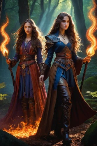fantasy picture,angels of the apocalypse,heroic fantasy,dancing flames,druids,celebration of witches,fantasy art,smouldering torches,torches,witches,fire and water,burning torch,fire background,flickering flame,firethorn,celtic woman,sorceress,flame of fire,sterntaler,pillar of fire,Conceptual Art,Daily,Daily 27